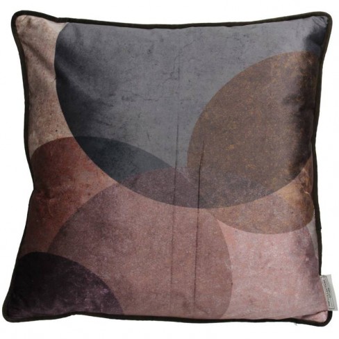 Възглавница с кръгове 45х45см Velvet кафява